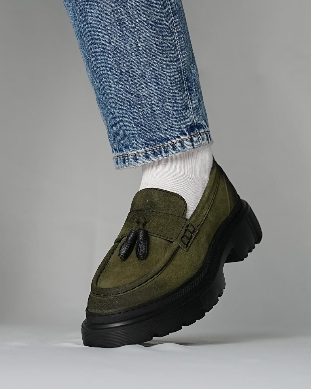 Mocassins à Pampilles en Daim Camel