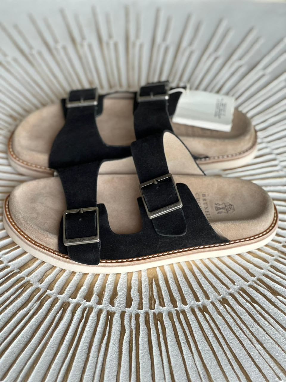 brunello cucinelli Sandales daim  Noir